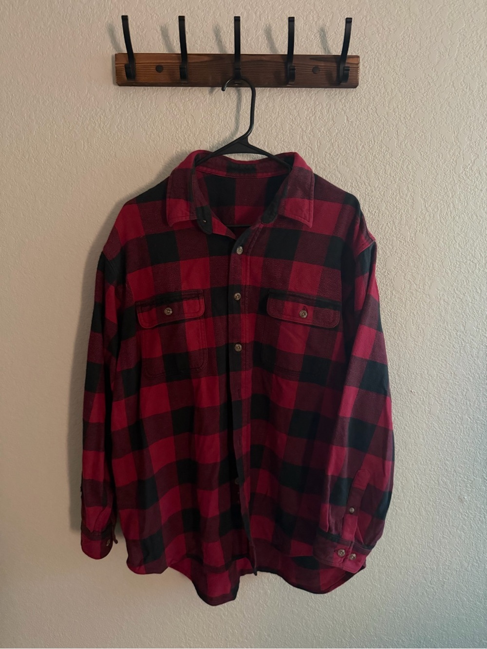 Field & Stream Red and Black Buffalo Plaid Button-Down Shirt